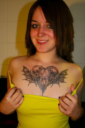 Love Angel Chest Tat